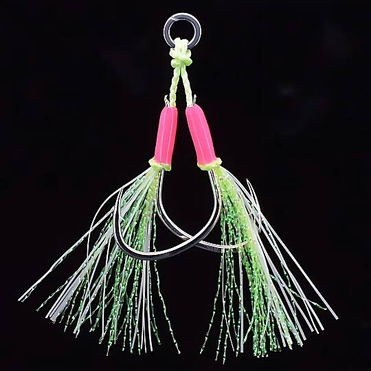 HOKKAIDO STRIKE CHERRY 1 Adet,İkili Asist,Double Asist,Jig Asist,Glow Simli,Uv Effect,Epoksi Reçine Uygulanmış - 3